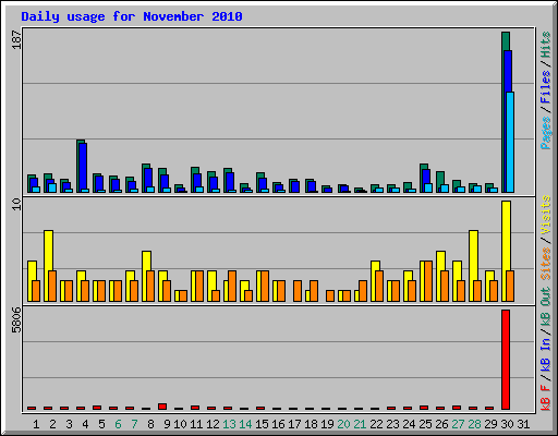Daily usage for November 2010