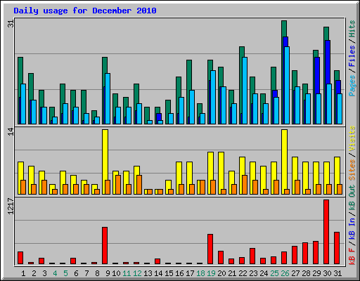 Daily usage for December 2010