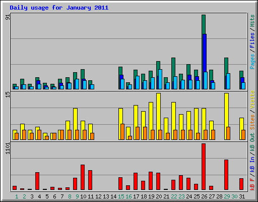 Daily usage for January 2011