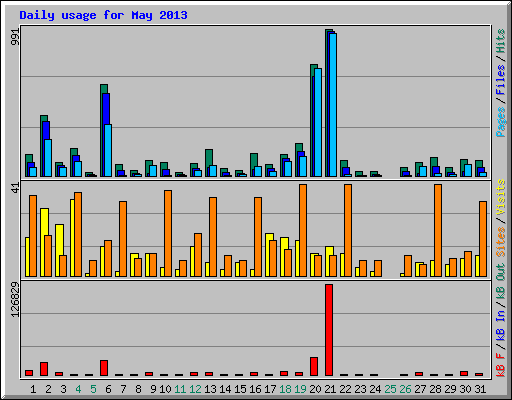 Daily usage for May 2013