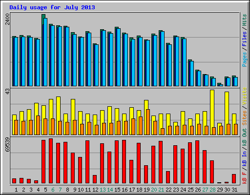 Daily usage for July 2013