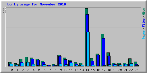 Hourly usage for November 2010