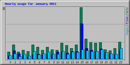 Hourly usage for January 2011