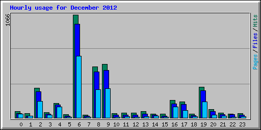 Hourly usage for December 2012