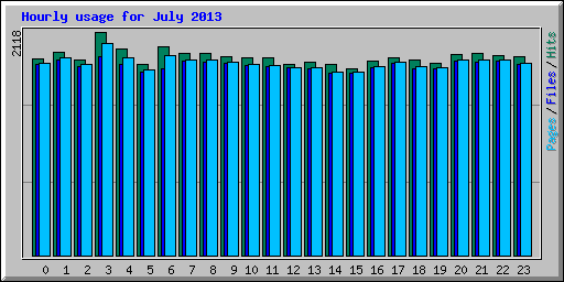 Hourly usage for July 2013
