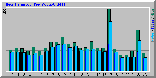 Hourly usage for August 2013